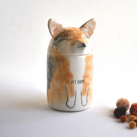 Hand-Painted Ceramic Dog Urn - Crafted in Your Dog's Likeness