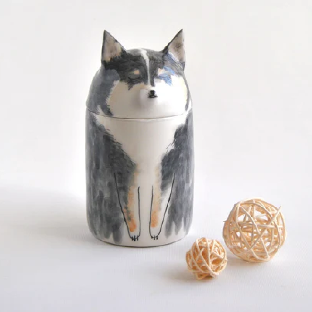 Hand-Painted Ceramic Dog Urn - Crafted in Your Dog's Likeness