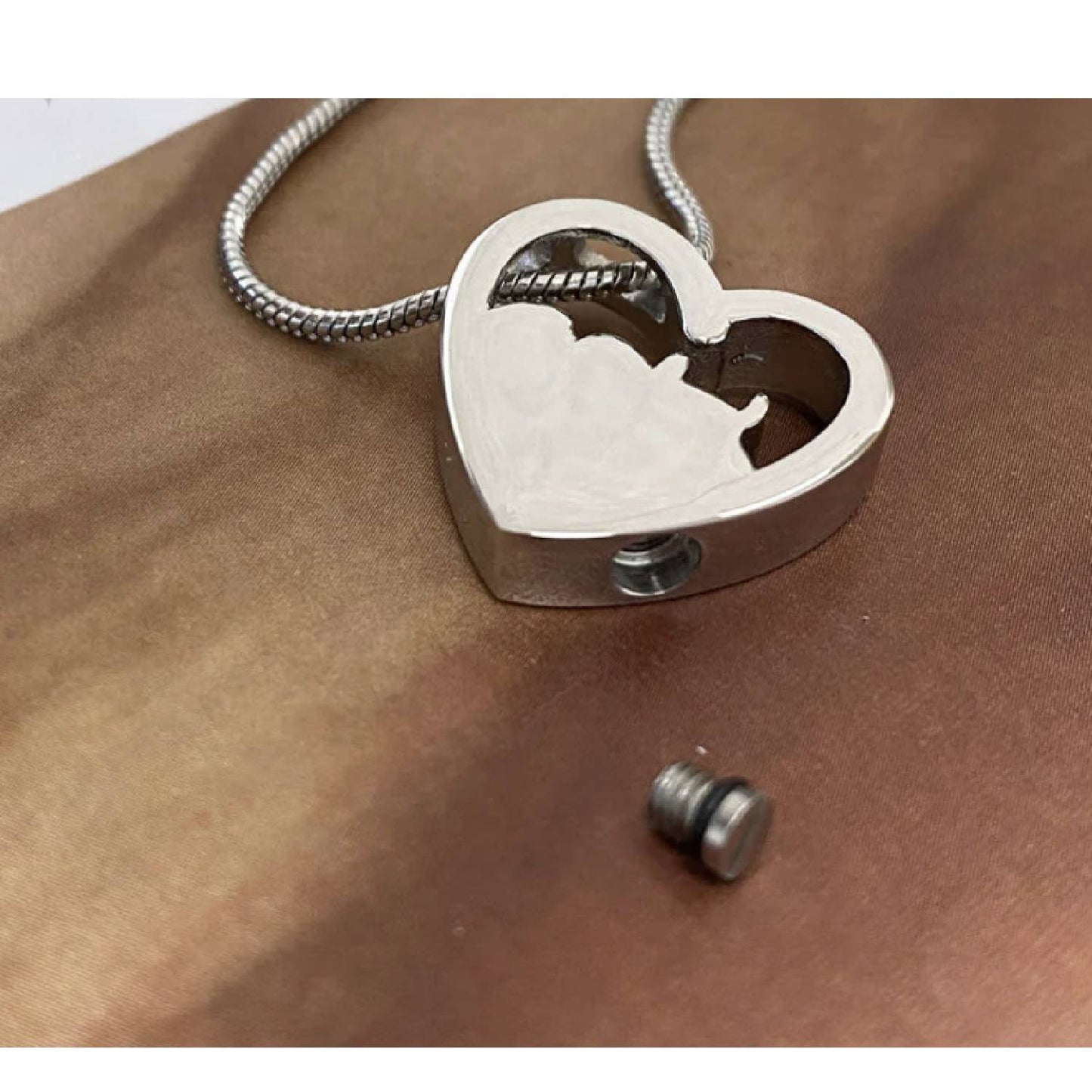 Forever Friends Heart & Dog Cremains Pendant