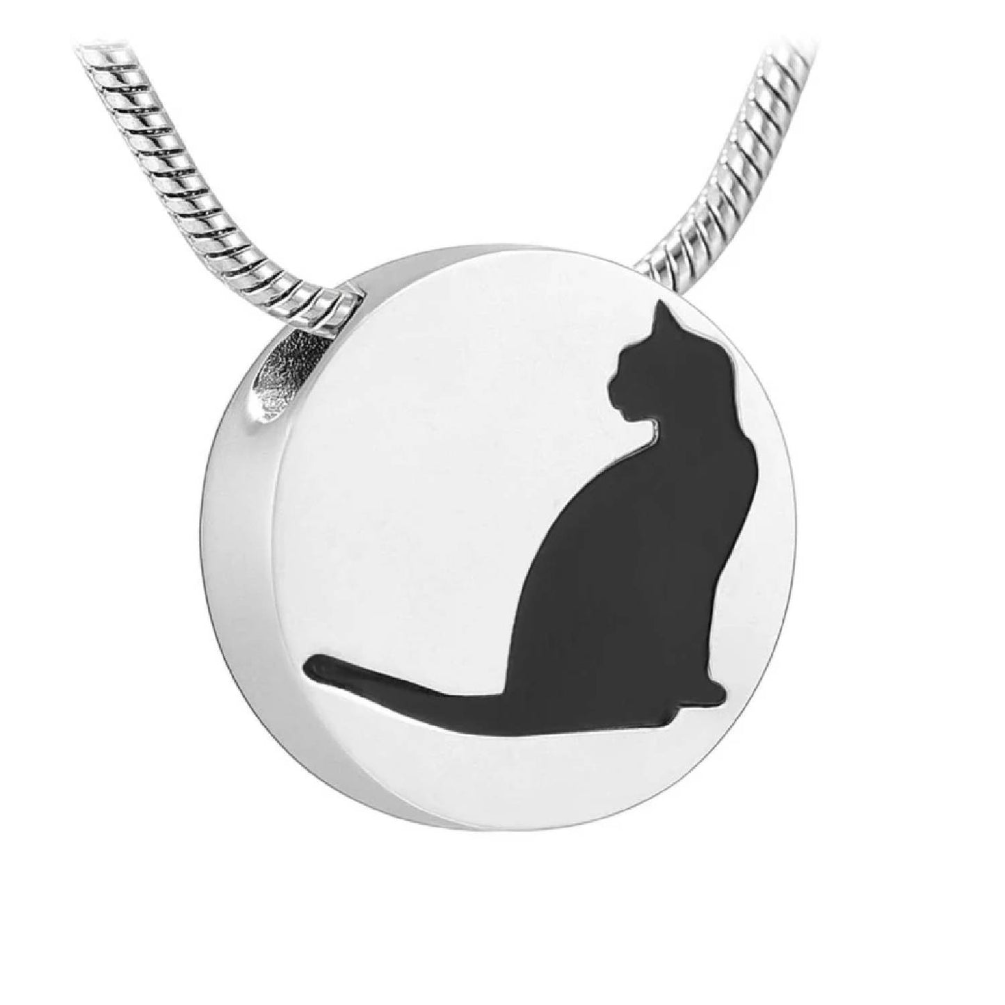 Cat Silhouette Pet Cremains Pendant