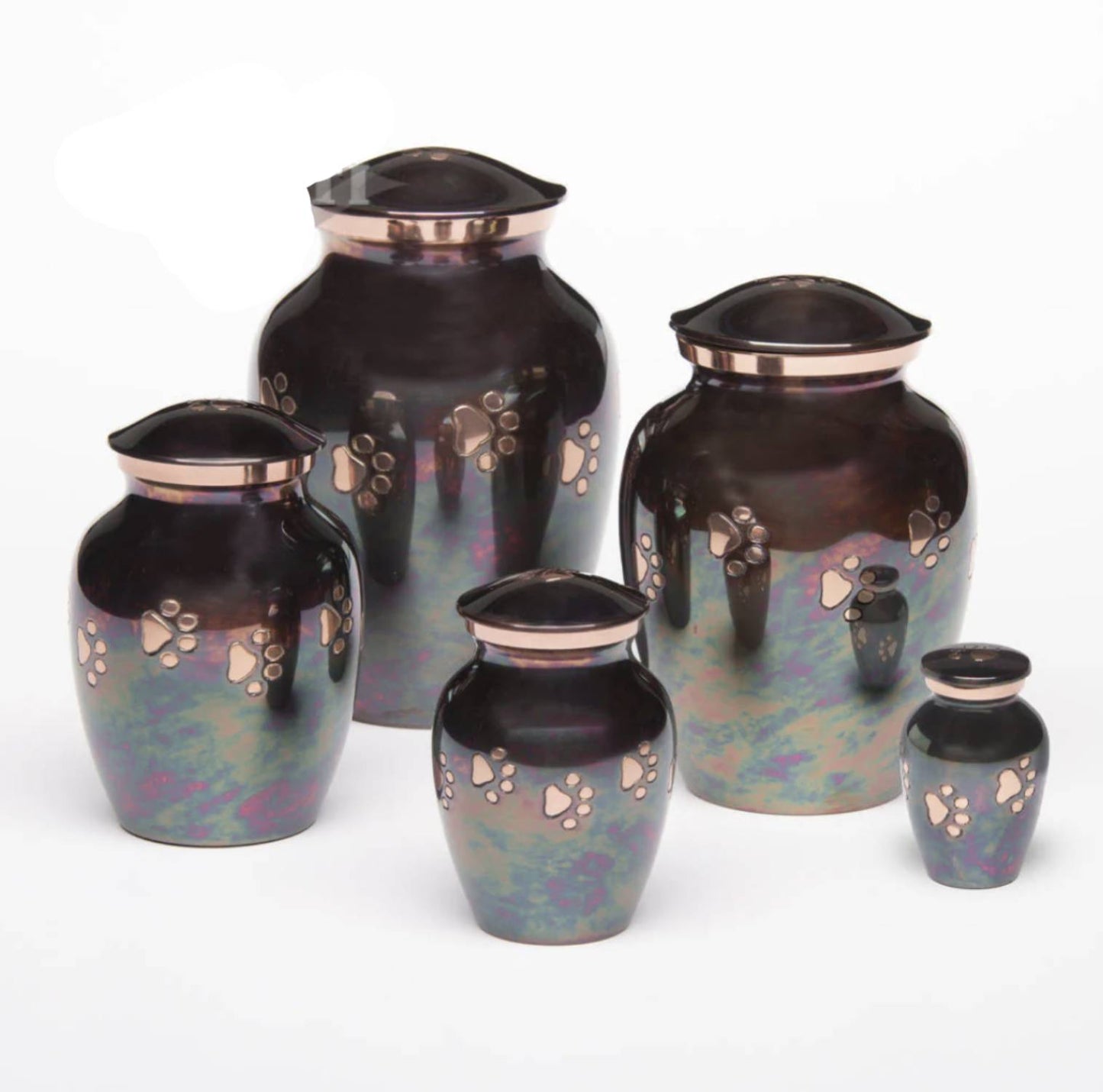 Metallic Pet Urn - Raku Finish