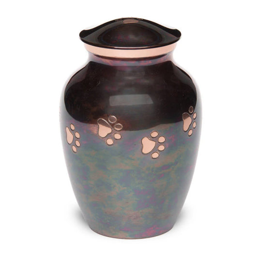 Metallic Pet Urn - Raku Finish