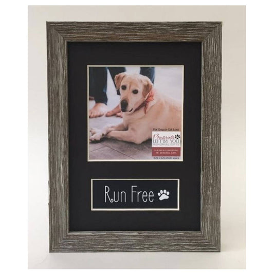 Run Free Pet Memorial Barnwood Frame