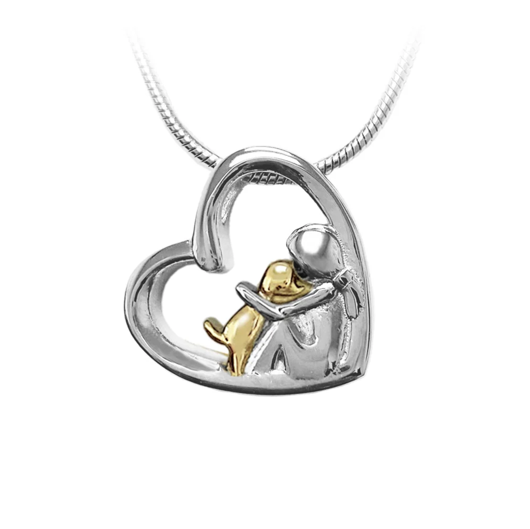 Forever Friends Heart & Dog Cremains Pendant