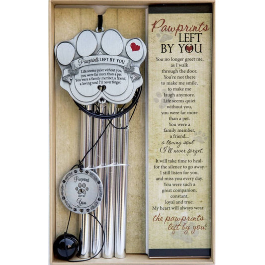 Pet Memorial Windchime - Pawprints Left by You