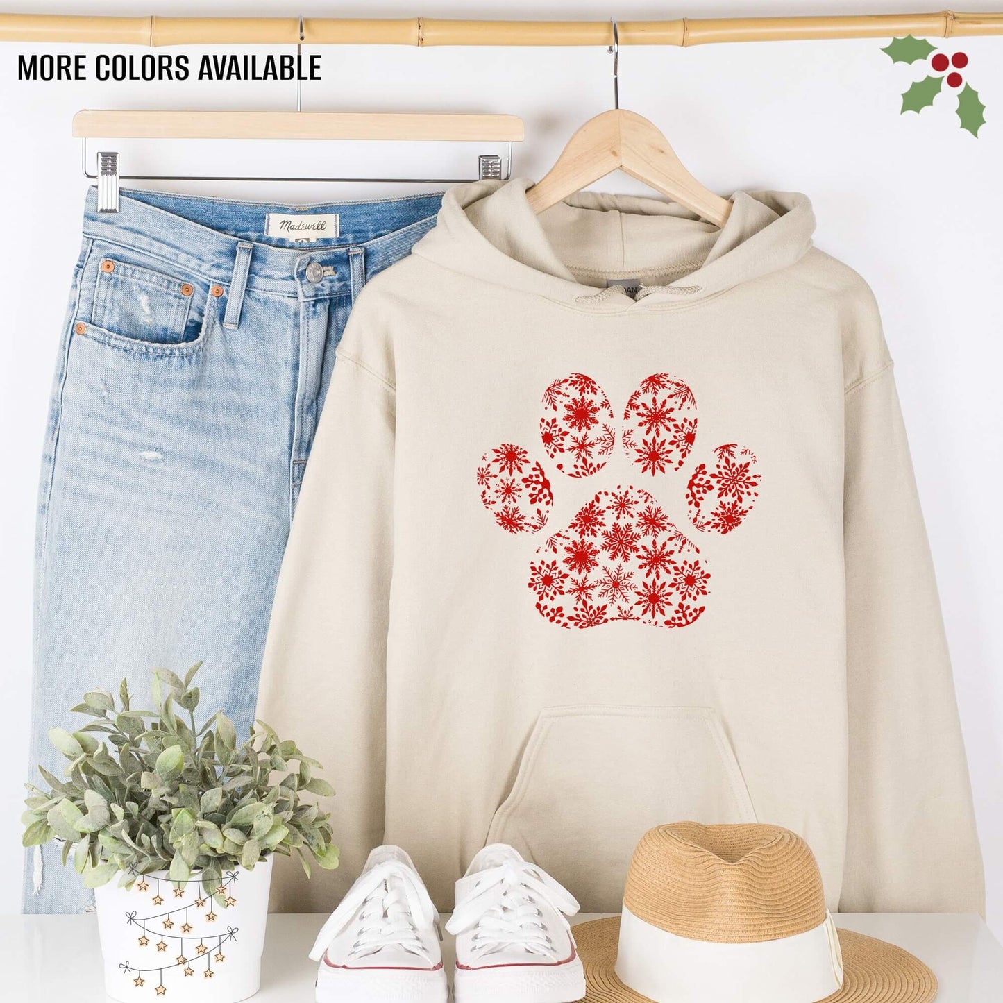 Paw with Snowflakes Hooded Sweatshirt